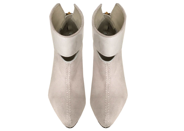 pair of grey ankle boots by designer Ivana Basilotta 