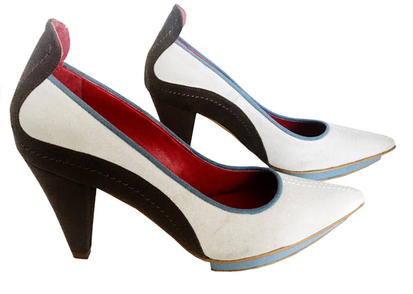 cream brown heels, ivana Basilotta vegan shoes made in Italy, no ones skin 